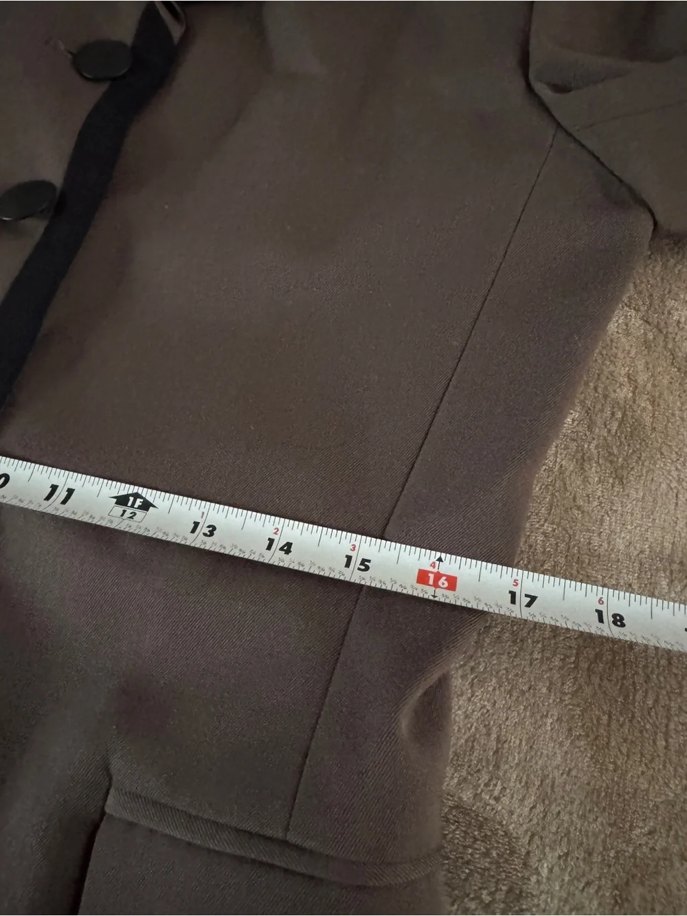 Vintage Christian Dior Wool Blazer Size 8 Brown Black Trim Quiet Luxury